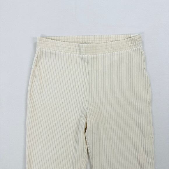 Aerie Womens Groove On Velour Velvet High Waist Flare Pant Large Ivory - Picture 5 of 14
